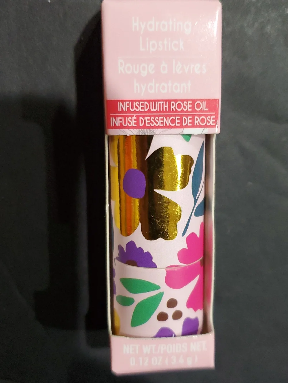 3pack hydrating rose oil infused lipsticks in berry rose, Clear & Peony pink new